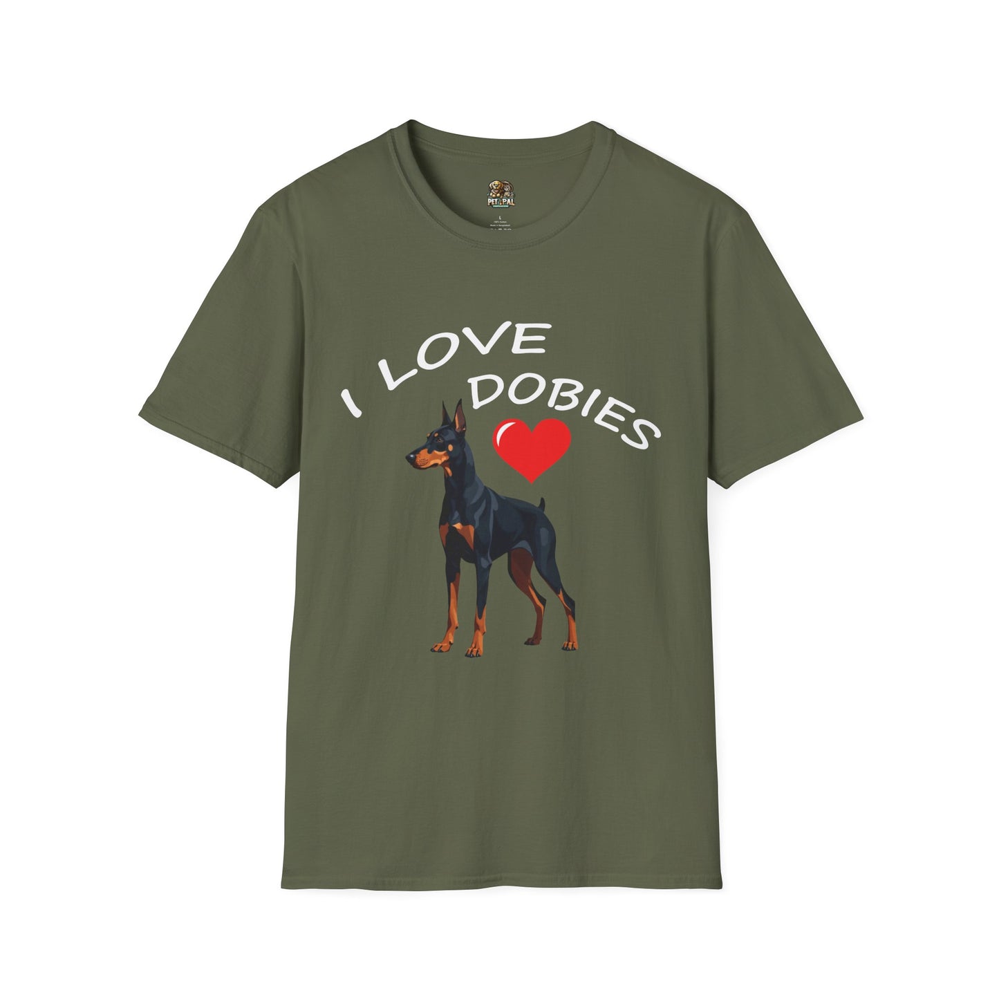 I Love Dobies Unisex Softstyle T-Shirt | Perfect Gift for Dog Lovers