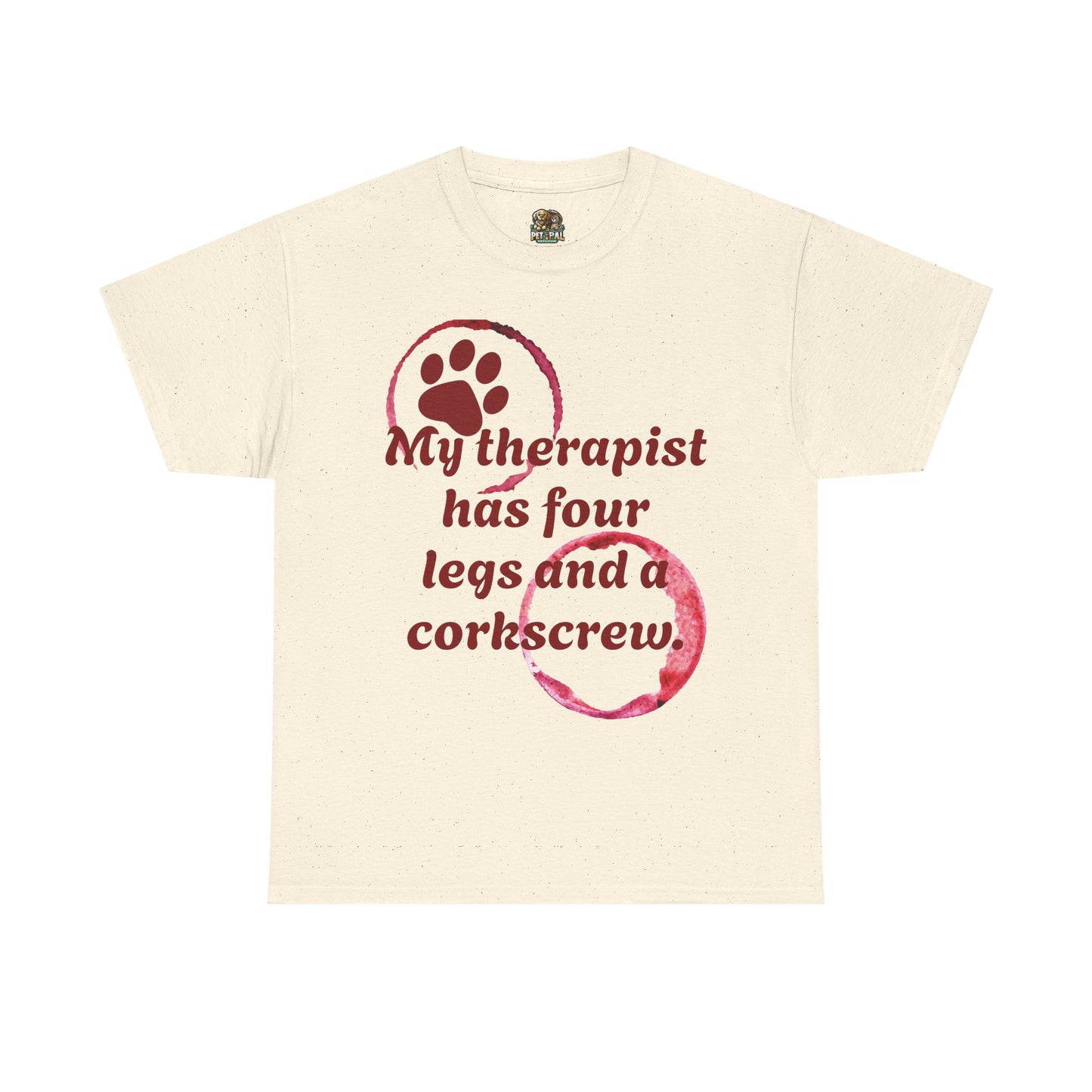 Funny Dog Lover Unisex Tee, My Therapist Has Four Legs Shirt, Pet Owner Gift, Dog Mom Apparel, Corkscrew Design Tee