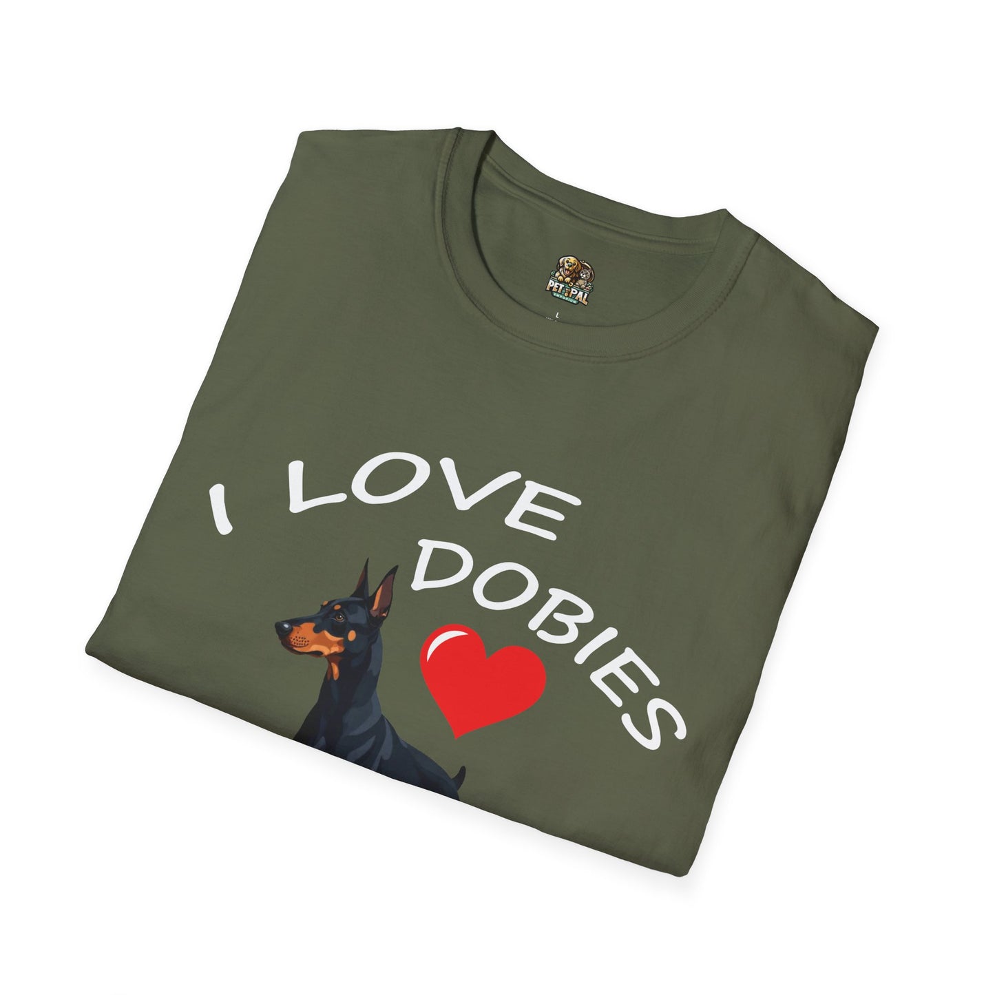 I Love Dobies Unisex Softstyle T-Shirt | Perfect Gift for Dog Lovers
