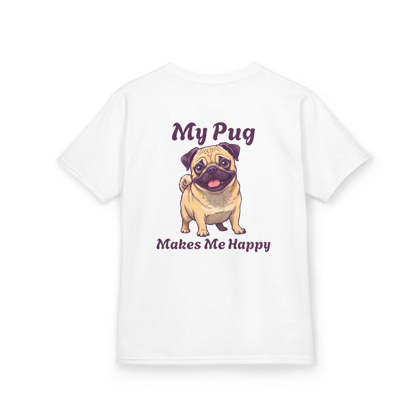 Adorable Kids Pug Tee - My Pug Makes Me Happy, Perfect Gift for Dog Lovers, Kids Casual Wear, Pet Appreciation, Birthday Celebration